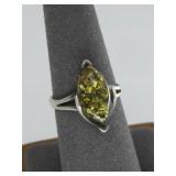 Vtg Sterling Silver Tested Baltic Amber Ring
