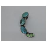 Vtg S.S. 4 Stone Turq Pendant Hallmark 11.10g