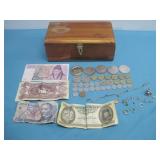 Assorted Foreign Currency & Coins,Jewelry See