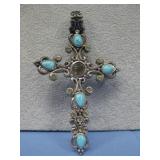 Sterling Silver Multistone Cross Necklace Hallmark