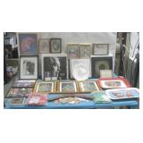 Assorted Vtg Framed Prints, Two Vtg Campbells See