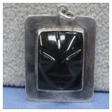 S.S. W/ Onyx Face Pendant