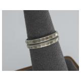 Sterling Silver Hammered Band Ring Hallmarked