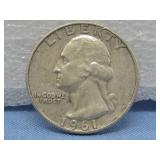 1961 Washington Silver Quarter 90% Silver