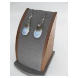 S.S. Tested Luminous Opalite Garnet Earrings