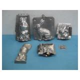 Vtg  Metal Chocolate Easter Bunny Molds