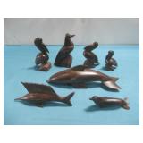 Seven Assorted Ironwood Animal Carvings
