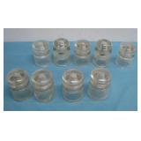 (9) Vtg Clear Glass Utility Pole Insulators See