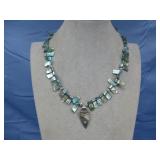 S.S Pendant Signed & Tested Dyed Abalone Necklace