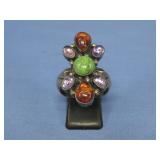 SW Heavy Sterling Multistone Ring 10.63grms T.W