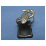 Vtg Sterling Silver Snake Ring Hallmarked