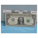 Fancy Serial Numbers 95.7 Cool Index $1 Bill See