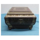 Vtg Moroccan Style Inlaid Wooden Box See Info