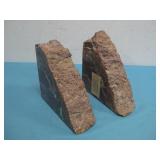Vtg Arizona Red Petrified Wood Bookends 9lbs