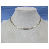 Tri Color Herringbone Choker Tested Hallmarked