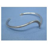 Sterling Silver Wave Cuff Bracelet 7.71g