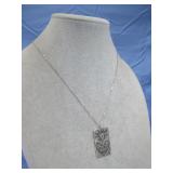Vtg Sterling Silver Heart Pendant W/Necklace See