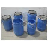 (6) Open Head Plastic Drums See Info