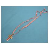 Vtg. Knights Templer Cross&Crown Pendant W/Ribbon