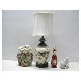 Vtg Lamp, Porcelain Vase, Glass Vase & More See