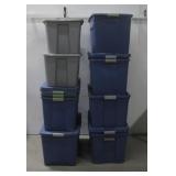 Twelve Plastic Storage Bins See Info