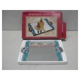 Image Mirrored Vanity Tray with Shell Accents