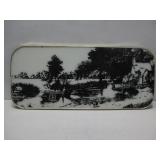 Vintage Black and White Landscape Serving Tray