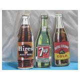 (3) Vtg-Style Soda Bottle Advertisement Signs See