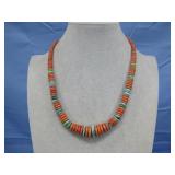 Jay King Coral & Turq S.S. Clasp Beaded Necklace