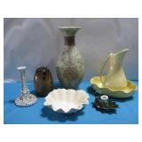 Vtg Ceramic Pitcher W/ Scalloped Wash Basin See