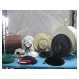 Two Vtg Travel Hat Boxes & Assorted Vtg Hats See