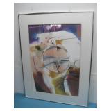 Framed Signed Abstract Pastel Drawing See Info