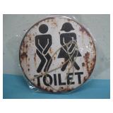 NIP Wood Toilet Sign 5.75'