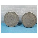 Two Morgan Dollars 1882-O & 1921 90% Silver