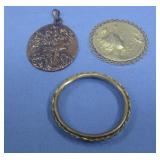 Copper Pendant & Art Nouveau Pendant