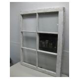 Vtg 6-Panel Window W/ Glass & Mirror See Info