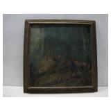 Framed Vtg K.K.K. Signed Painting See Info