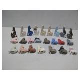 Collection Of  4' Handpainted Wolf Figurines