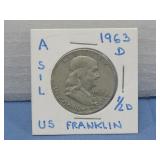 1963-D Franklin Half Dollar 90% Silver