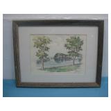 Signed Landscape Watercolor Print See Info