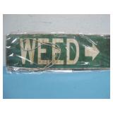 NIP Wood WEED Directional Wall Sign See Info
