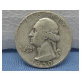 1950 Washington Silver Quarter 90% Silver