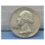 1959 Washington Silver Quarter 90% Silver
