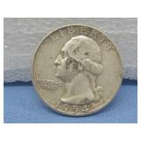 1954 Washington Silver Quarter 90% Silver