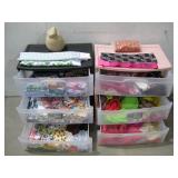 Two Organizers Of Stretch Fabric Various Patterns