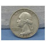 1962 Washington Silver Quarter 90% Silver