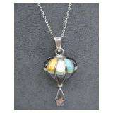 Vtg S.S. Zuni Hot Air Balloon Pendant Necklace See