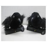 Two Battery Operated Halloween Decor Crows See