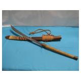 Vtg Southeast Asian Sword W/ Wood Sheath See Info