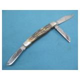 Vtg Camillus Three Blade Pocket Knife 3 7/8'
